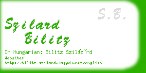 szilard bilitz business card